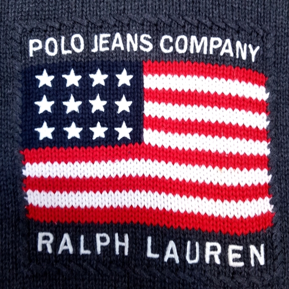 SOLD - Ralph Lauren Polo American Flag Sweater - Picture 6 of 9